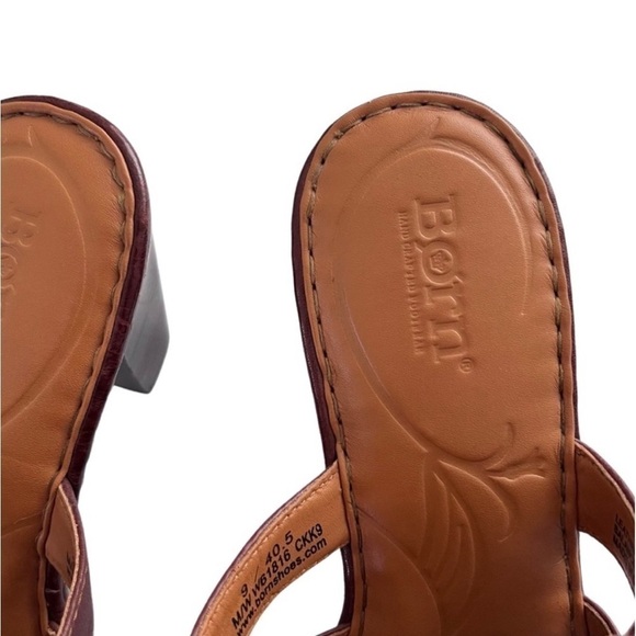 Born Leather Woven Heeled Sandals - Picture 5 of 11